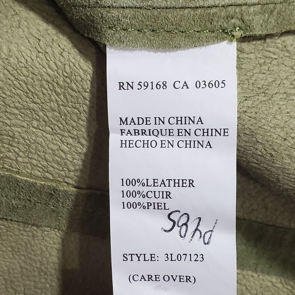 Karen Kane Lifestyle Suede Jacket Small Laser Cut Sage Green Blazer Tie Front - Picture 14 of 15